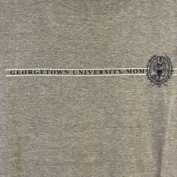 Vintage Georgetown University Mom Short Sleeve Grey Cotton T Shirt Size L - Picture 3 of 4
